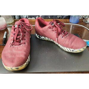 NoBull Outwork Trainers M 6.5/W 8 Burgundy Zebra Print Sneakers Shoes